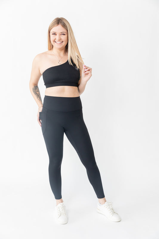 Black - Sports Bra One Strap