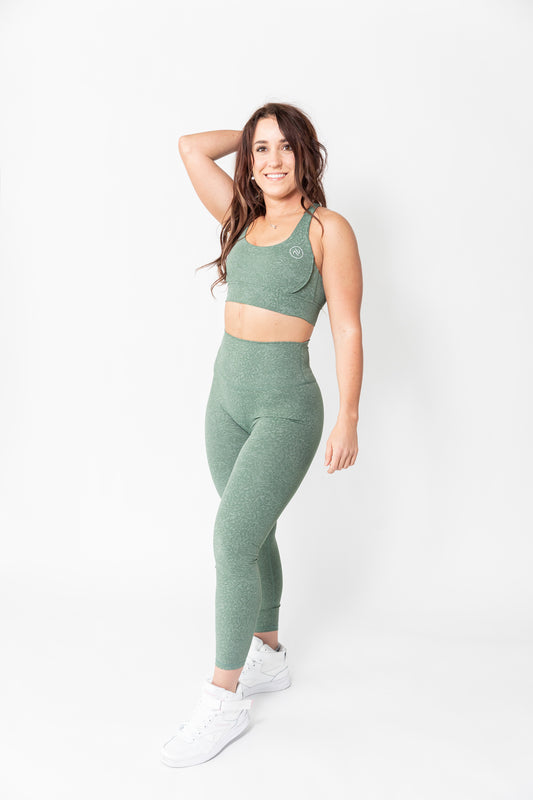 Green Camo - Sports Bra